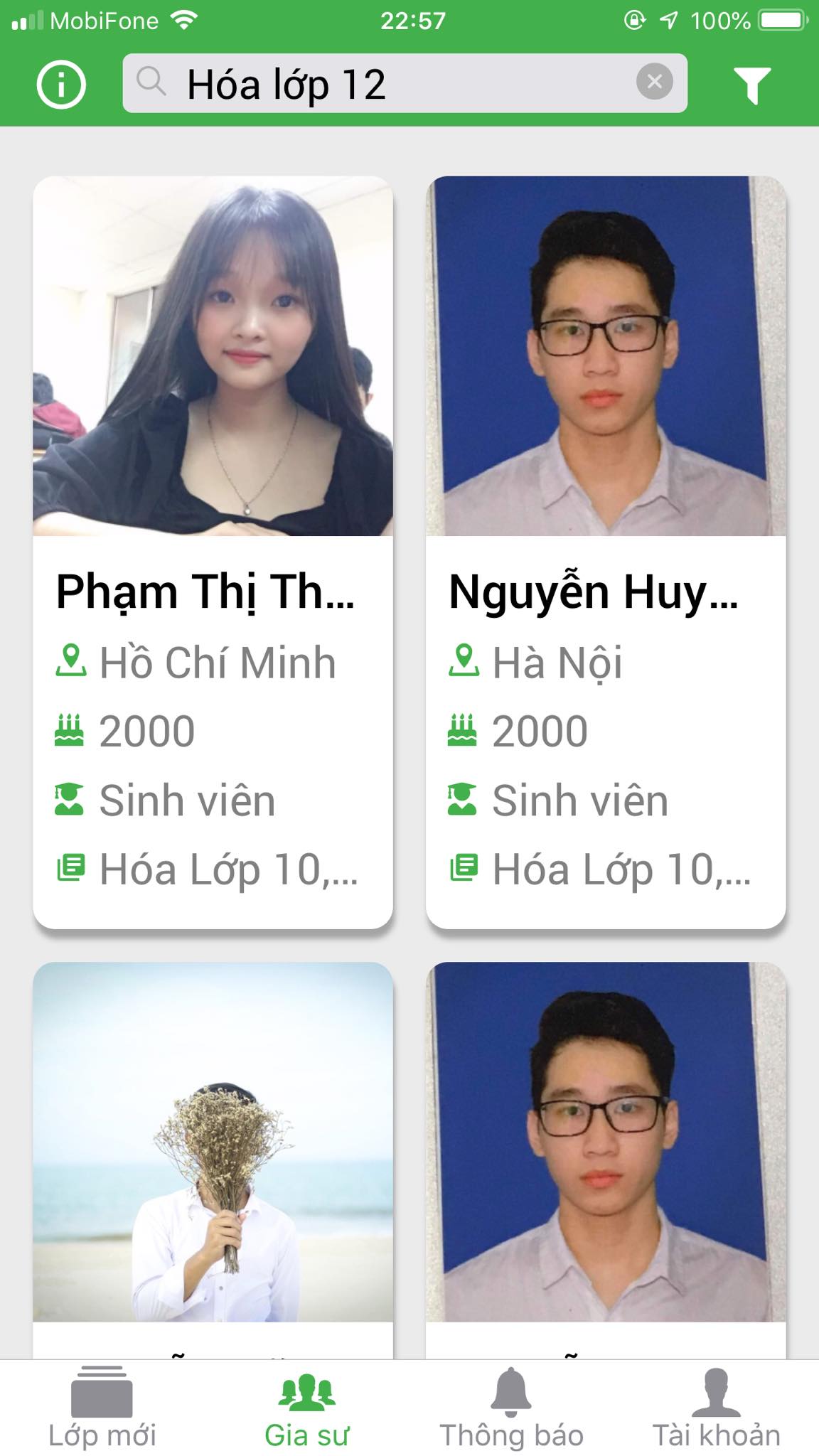 Học phí Hóa lớp 12